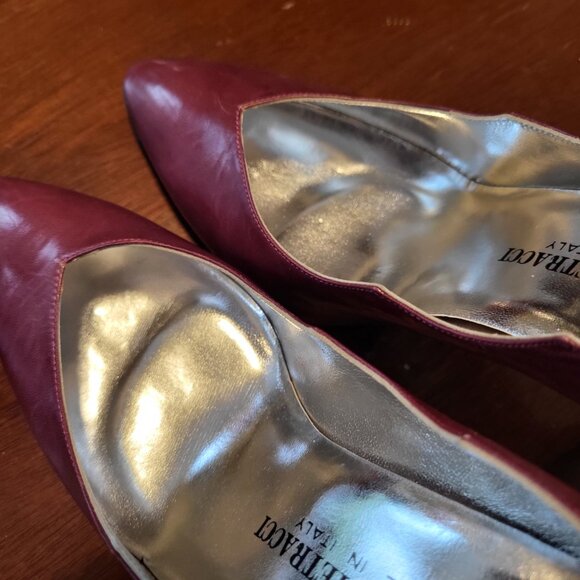 Vintage Burgandy Italian Leather Pumps Size 8 - Picture 11 of 11